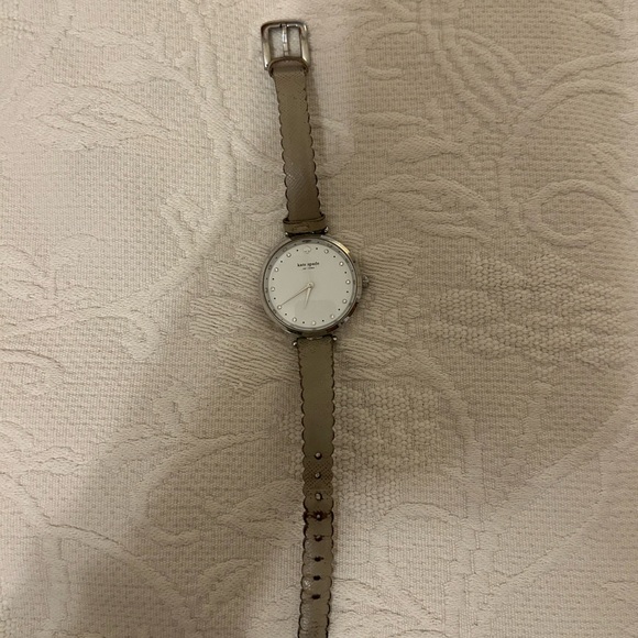 Kate Spade Leather Watch Silver and Tan Watch - Picture 2 of 4